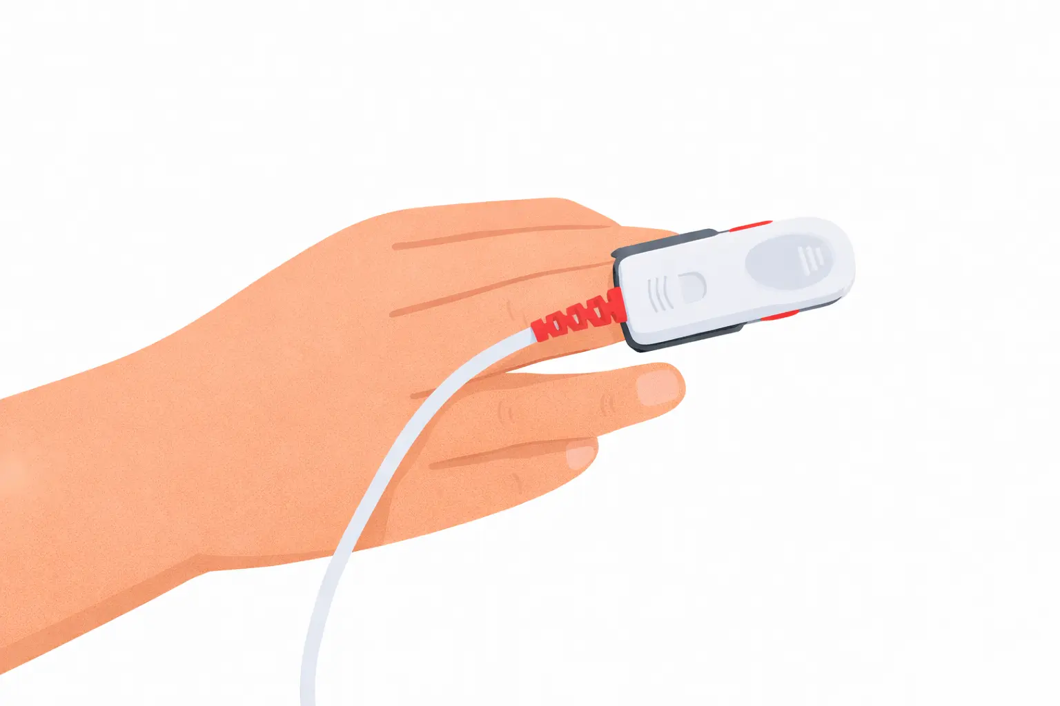 Anwendung eines Pulsoximeters am Finger zur Messung der Sauerstoffsättigung im Blut bei Post-Covid.