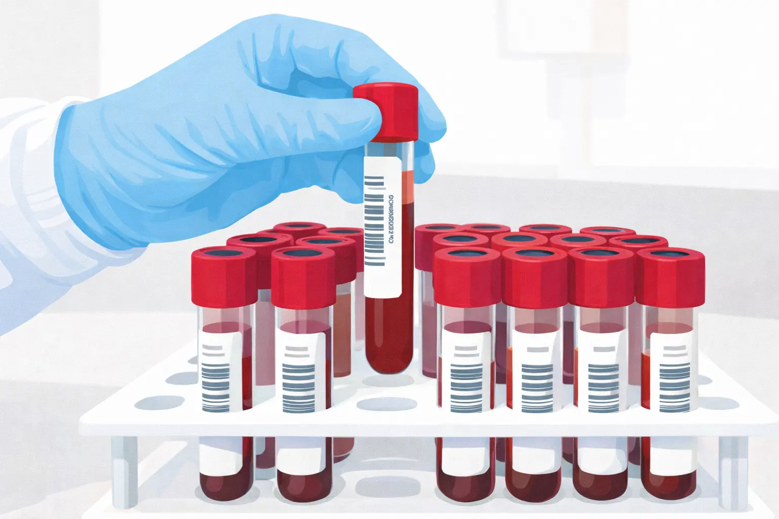 Medizinische Auswertung einer Blutgasanalyse zur präzisen Bestimmung des Sauerstoffgehalts.