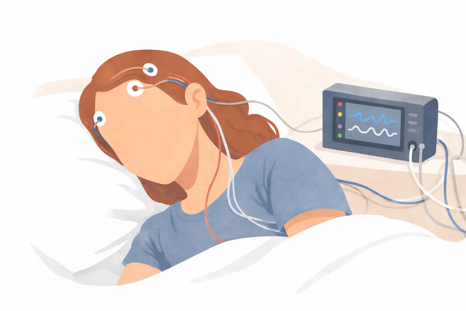 Durchführung einer Schlafdiagnostik zur Erkennung nächtlicher Sauerstoffentsättigungen bei Post-Covid.